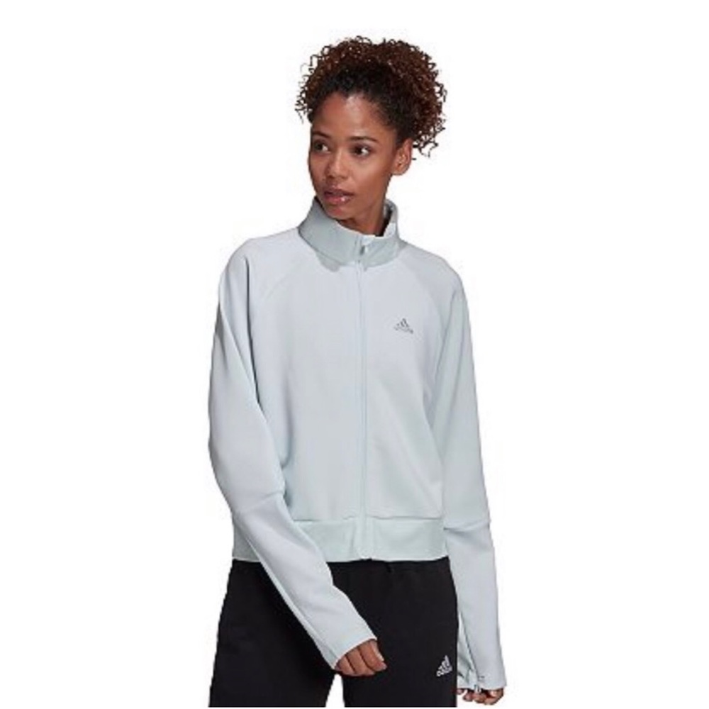 Adidas x Zoe Saldana Women's UForU Track Jacket Top Blue Tint Size XL NWT